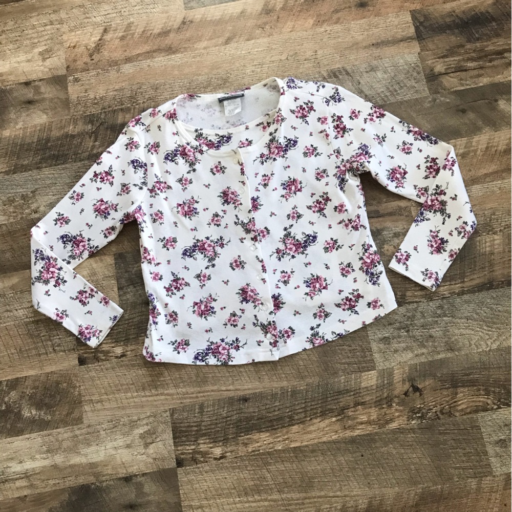 Vtg Expressions Women’s Floral Button Down Blouse Size Medium